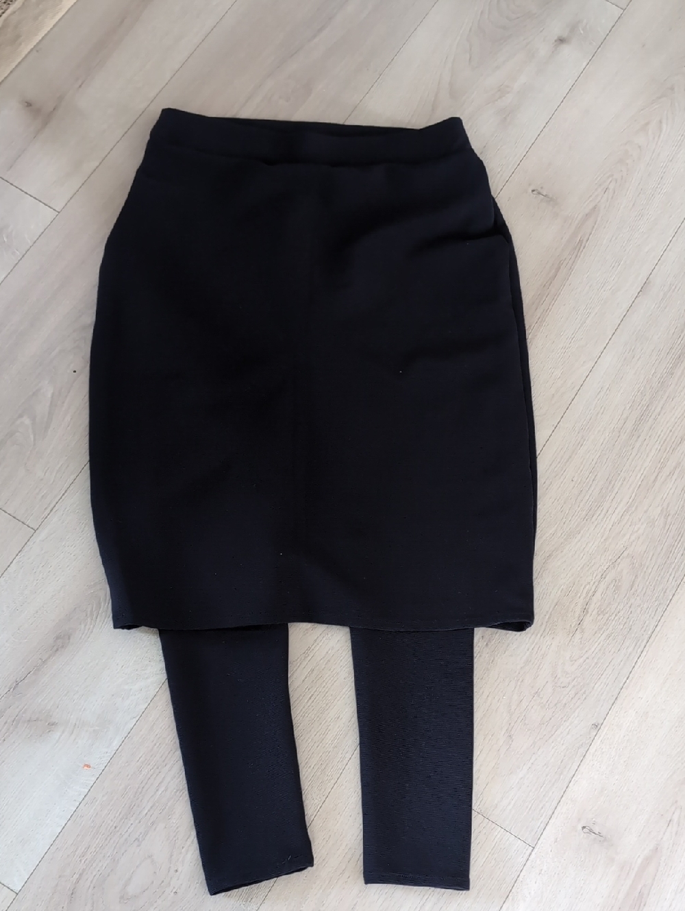 Sweet Lemon Thyme Black Pencil Skirt with Attached Leggings